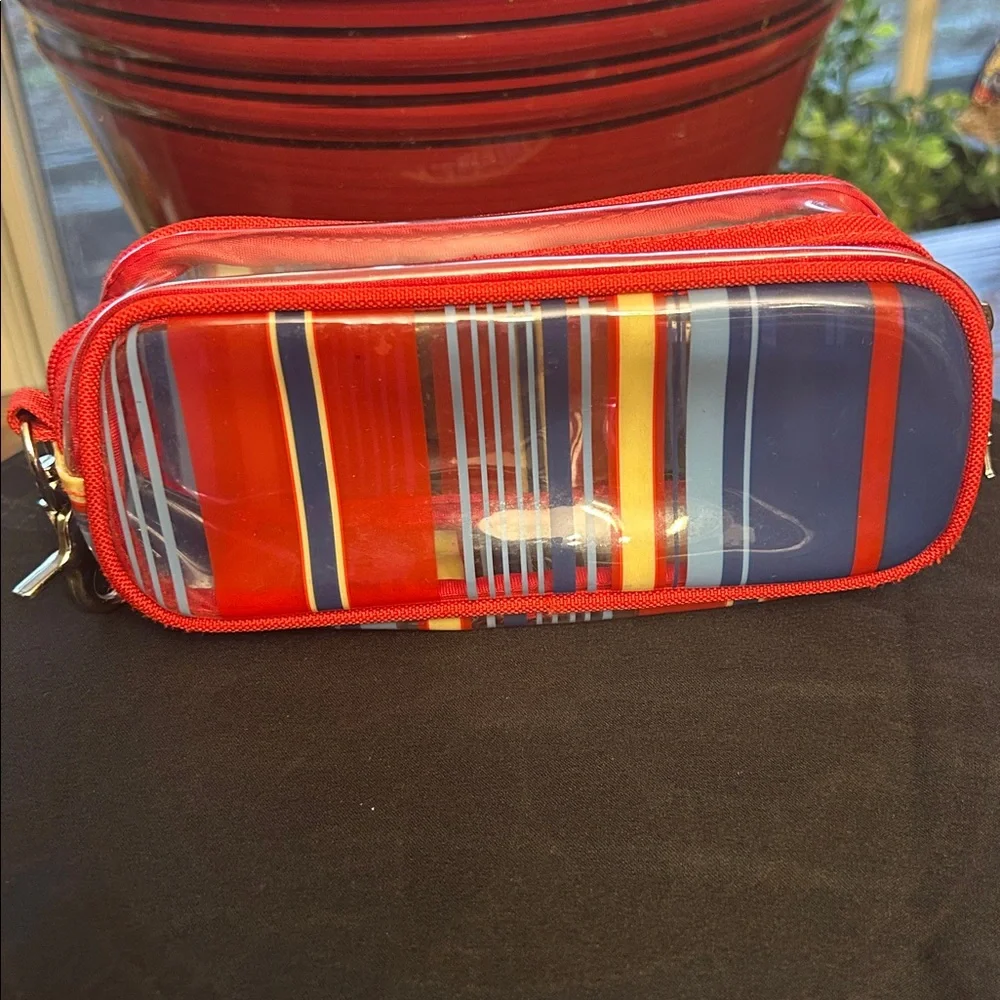 Lancome Makeup Bag Case Pouch Stripes Eiffel Tower